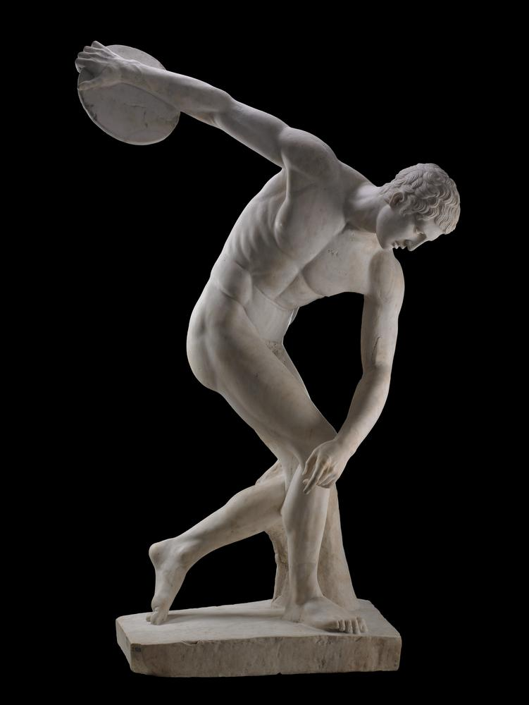 Discus thrower marble statue